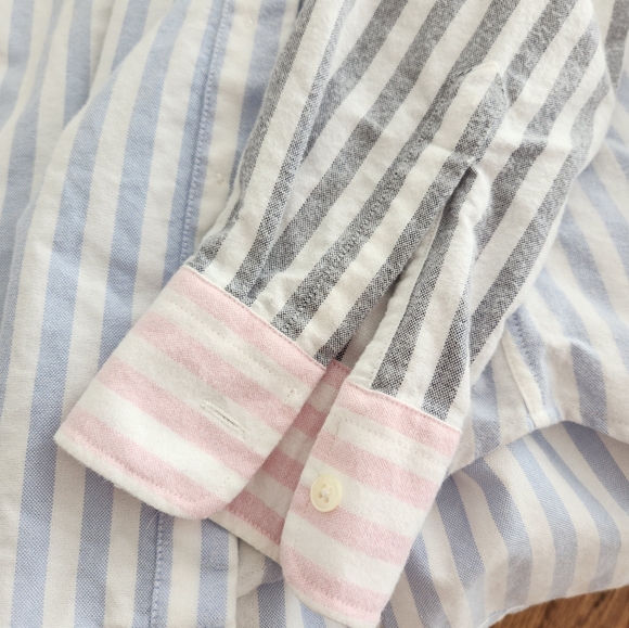 The Shirt by Rochelle Behrens - Size Small - Blue, Gray, And Pink Stripes - Picture 5 of 8